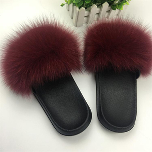 peluche pelo esponjoso sandalias de piel de mujer, <span class=keywords><strong>zapatillas</strong></span> de invierno cálido <span class=keywords><strong>zapatillas</strong></span> para las mujeres calientes - Product Image 4