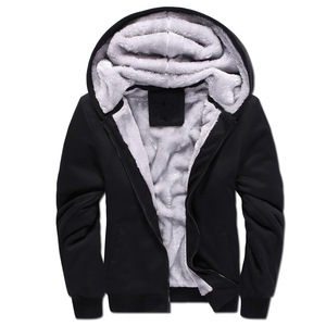 Wholesale Custom High Quality Men Thick Winter Full Zip Warm Faux <strong>Fur</strong> Sherpa Fleece Lined <strong>Hoodie</strong> - Product Image 5