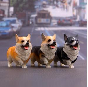ร้อนขายสามพี่น้อง Corgi สุนัขมินิตุ๊กตาตกแต่งรถบทความการ์ตูนงานฝีมือของเล่น - Product Image 1