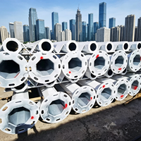Poteau d'éclairage solaire conique professionnel Q235 galvanisé à chaud, 6m 8m 10m, 50W 100W, adapté aux stades et aux terrains de sport
