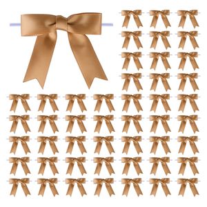 3 pouces de ruban de satin <span class=keywords><strong>rose</strong></span>, nœud torsadé, nœuds préfabriqués pour bouteille de vin, sacs de faveur pour bricolage et rubans cadeaux. - Product Image 2