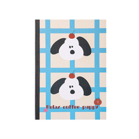 Cuaderno B5 Relax Coffee con Diseño de Cachorro, Encuadernación Cosida, Cubierta de Papel, para Estudiantes, Diario, Regalo