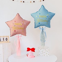 Ballon gonflable en aluminium mat rose et bleu de 18 pouces en forme d'étoile pour la vente en gros – Idéal pour les anniversaires, mariages, la Saint-Valentin, les baby showers et les décorations de fête