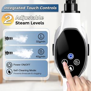 Limpiador a Vapor Portátil de 1200W, Desinfección a Alta Temperatura, Tanque Extraíble de 550ML, 2 Ajustes de Vapor, Calentamiento Rápido en 10-12s, 5 Bar, OEM - Product Image 3