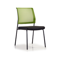 Chaise de bureau simple sans roue Base fixe Salle de réunion de conférence Chaise de visiteur Formation de bureau Chaise de réunion