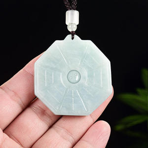 Pendentif en jadéite naturelle aux huit trigrammes, style chinois Bagua, taoïsme, cadeau UNISEXE avec certificat d'évaluation HJ102 - Product Image 3