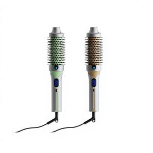 Cepillo Alisador Profesional 2 en 1 con Calor PTC e Iones Negativos para Uso Doméstico y en Salón, Rizador Térmico con Pantalla Digital - Product Image 2
