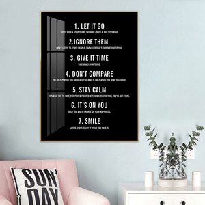 <span class=keywords><strong>7</strong></span> règles de la vie peinture de motivation <span class=keywords><strong>art</strong></span> mural inspirant pour la décoration intérieure toile d'impression et affiche pour le salon et la chambre à coucher - Product Image 4