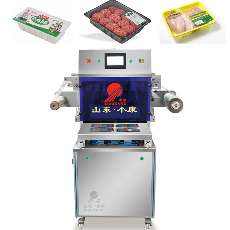 Yemekler için gaz kızarma ile DH-Q harita tepsi mühürleyen et meyve sebze tepsisi sızdırmazlık makinesi deniz ürünleri için vakum paketleme makinesi