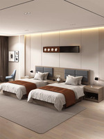 Ensemble de meubles de chambre d'hôtel, lit au design moderne, durable et résistant à l'eau
