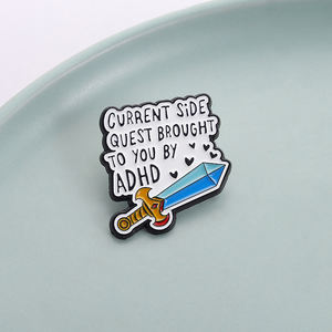 TDAH et épée émail broche quête latérale actuelle apportée par le TDAH broches insigne de revers sensibilisation à la santé mentale bijoux cadeaux - Product Image 1
