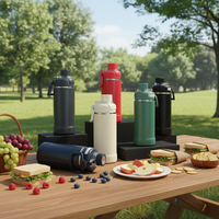 Bouteille d'eau thermos à double paroi de 750 ml, à large ouverture, en acier inoxydable, isolée sous vide