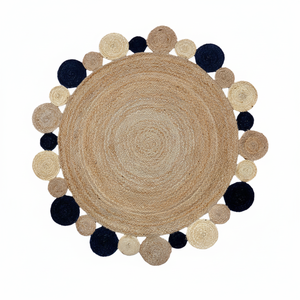 Alfombras de buena calidad hechas de yute de aspecto Premium, alfombras redondas con forma de flor para el hogar, pasillo, sala de estar, revestimiento de suelo, alfombras de uso - Product Image 1