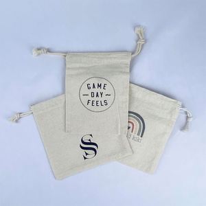 Recyclable Cotton <b>Drawstring</b> Bag Natural Color Durable Eco-friendly Dust <b>Pouch</b> Bag Wholesale Popular Bag - Product Image 3
