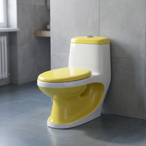 Producto de artículos sanitarios a todo Color, modelo Cally, inodoro de una pieza en blanco y negro, inodoro disponible en varios colores - Product Image 3
