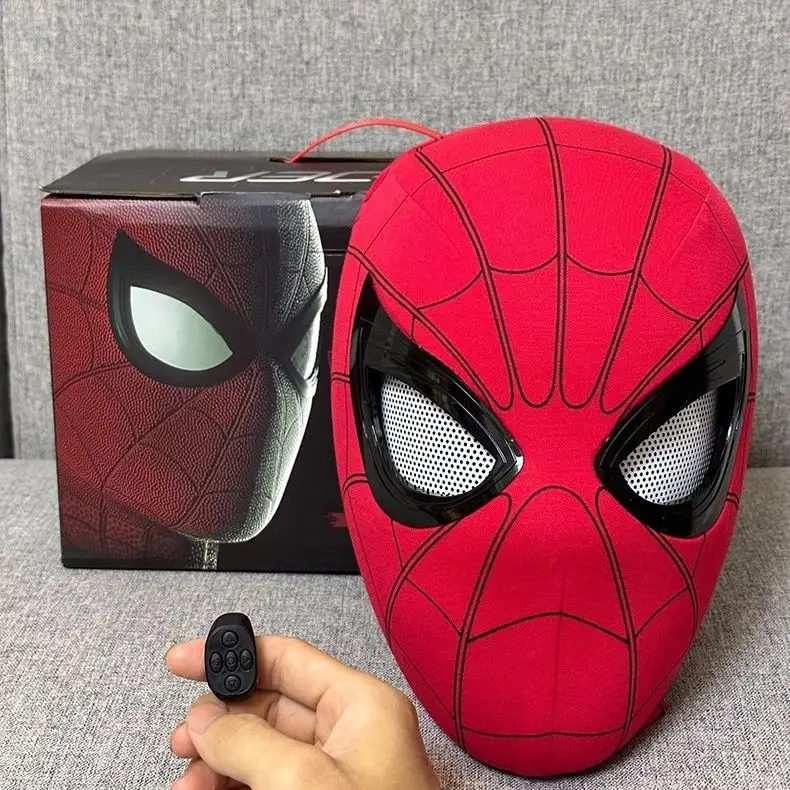 Yeni sıcak satmak doğum günü hediyesi cadılar bayramı noel Cosplay Marvel uzaktan kumanda gözler ışık olabilir elektronik örümcek adam maskesi