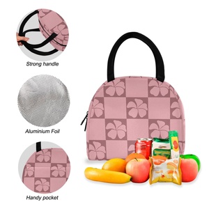 Back to School Aloha Checkered Flowers Polyester Custom Print Teenagers <b>Children</b> School Bag Set Girls <b>Backpack</b> and Lunch Box - Product Image 4