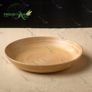 Assiettes en bambou naturel faites à la main en gros collations en bois durables et légères servant pour comptoir de cuisine durable et décoratif - Product Image 3