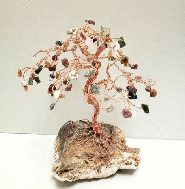 Albero della vita naturale jasper pietra di fantasia albero & agata grappolo filo di pietra curativo di cristallo decorazione per la decorazione regali grossista