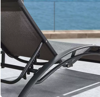 Ensemble de 2 chaises longues d'extérieur modernes réglables en aluminium, résistantes aux intempéries, pour piscine, terrasse, pelouse, jardin