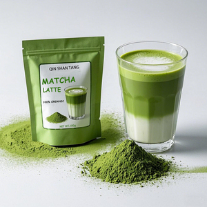QINSHANTANG organik tören sınıf toz yeşil çay çay tozu özel etiket USDA sertifikalı mevcut toplu fincan şişe poşet - Product Image 1