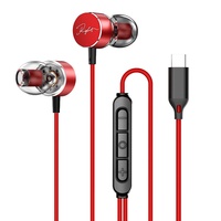 Écouteurs intra-auriculaires filaires stéréo Type-C, mains libres, étanches IPX-5, avec pilote dynamique HD LDAC, basses stéréo 5D pour téléphone, jeux, sport et musique