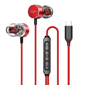 หูฟังอินเอียร์แบบมีสายชนิดแฮนด์ฟรีสเตอริโอ Type-C IPX-5ไดรเวอร์แบบไดนามิก5D เบสสเตอริโอสำหรับเล่นเกม iPhone เล่นเพลงกีฬากันน้ำ - Product Image 2