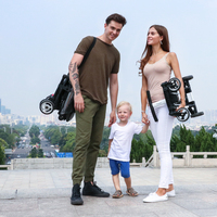 Poussette pour bébé grise compacte et légère avec poignées réglables faciles à plier à une main Roues souples Auvent en tissu confortable