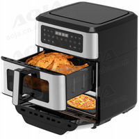 Nouvelle friteuse à air à grand écran couleur à double panier de grande capacité Deux chambres 2 paniers indépendants Four friteuse à air à double zone 10L 11L 12L