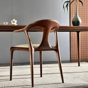 Kuzey amerikan siyah ceviz tam katı ahşap yemek sandalyesi kuzey avrupa modern basit katı ahşap siyah ceviz yemek sandalyesi - Product Image 4