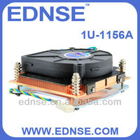 Refroidisseur de processeur en cuivre 1U à profil bas pour AMD AM4 Ryzen 5 5600X 3600 Serveurs Ventilateur PWM 4 broches avec dissipateur thermique à ailettes de refroidissement par air