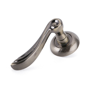 Poignée de porte européenne en aluminium laiton antique sur roseau, levier d'intérieur moderne avec ensemble de serrure pour porte en bois, maison et projets - Product Image 2