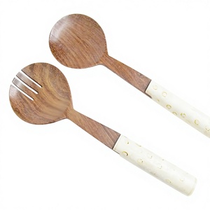 Eco-Friendly Classic <b>Wooden</b> <b>Salad</b> <b>Server</b> Set with Sustainable Decal Handle for Occasions Giveaways Sustainable Flatware Design - Product Image 1