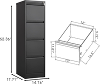 Armoire de classement mobile en acier moderne à 4 tiroirs réglables pour chambre et hôtel