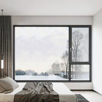 Ventana Fija Moderna de Aluminio con Amplia Área de Visión y Diseño de Marco Minimalista, Ventana de Esquina Fija para Casa