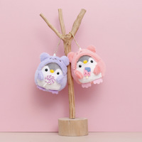 Mini porte-clés pingouin kawaii en peluche, petit animal en peluche, breloque pour sac à dos, décoration, pendentif