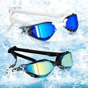 Lunettes de natation avec bouchons d'oreilles et pince-nez, anti-buée, sans fuite, protection UV, pour femmes et hommes - Product Image 3