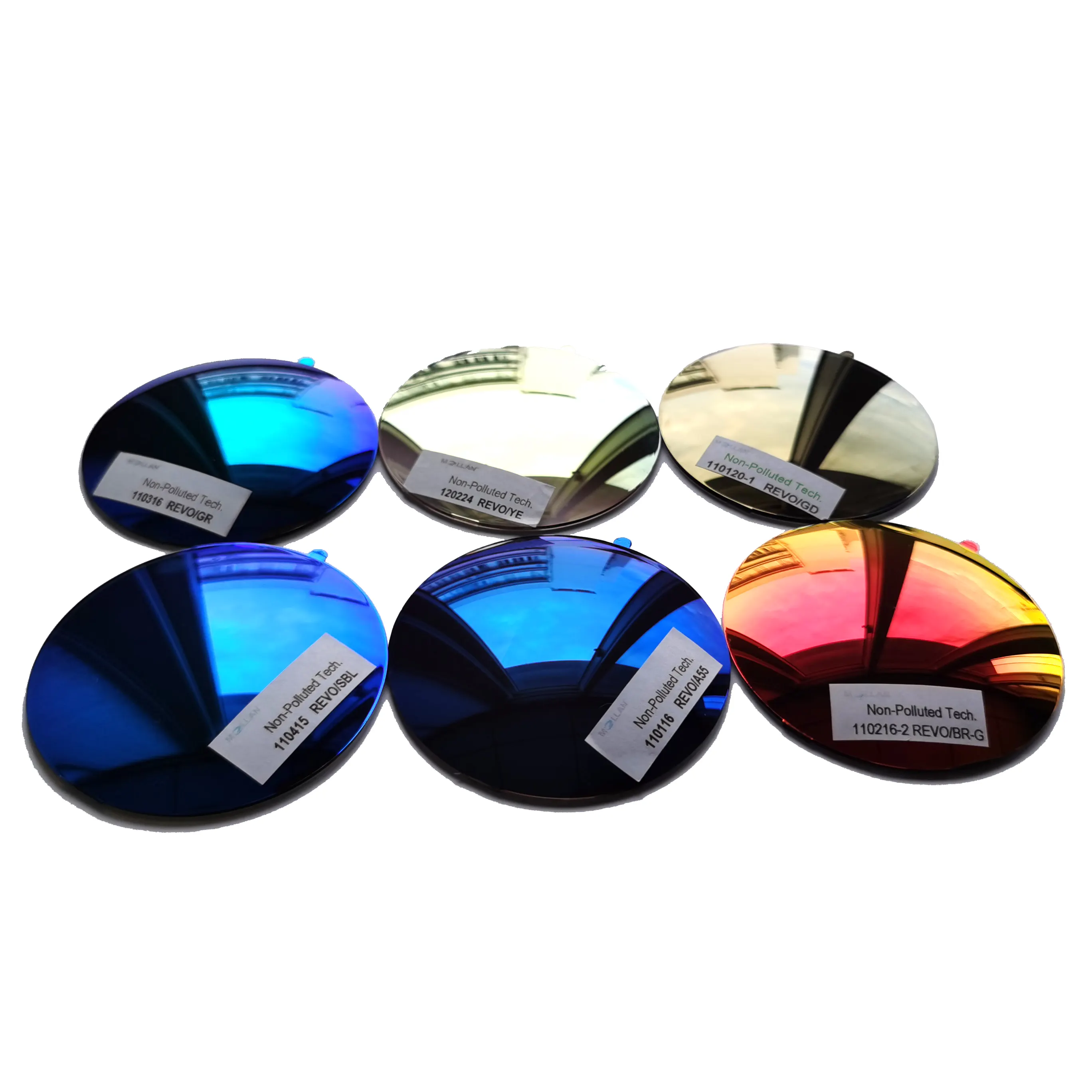 Good quality Hot sale Nylon/ PC/CR39 lens for sunglasses colourful Mirror Coating Sunglasses lens