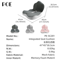 Cojín de Asiento de Espuma Viscoelástica con Logotipo Personalizado, Soporte Lumbar Integrado para Silla de Oficina y Auto, Almohadilla para Coxis, Funda Lavable, OEM