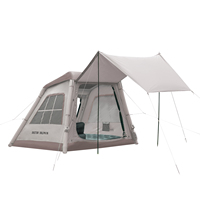 Couverture de camping gonflable automatique portable Oxford, double couche, anti-moustiques, imperméable, en maille haute densité, quatre saisons, pour couples
