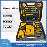 Ensemble de perceuses à batterie lithium-ion avec accessoires, mandrin en fer, perceuse électrique 21V, double vitesse, super couple, pour usage domestique et industriel