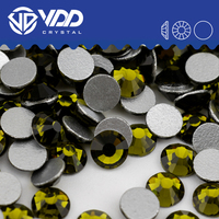 Strass en verre VDD 021 Olivine SS3-SS50, pierres brillantes non thermocollantes, strass à dos plat pour nail art et accessoires DIY