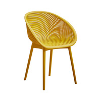 Chaise de salle à manger en plastique de style nordique, design minimaliste, assise épaissie, dossier creux, pour adultes, idéale pour balcon ou bureau
