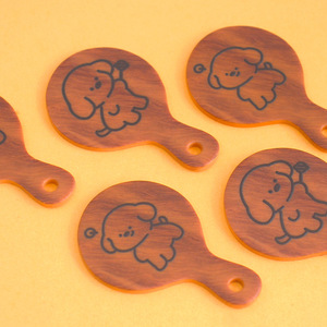 Plateau à pain miniature en résine effet bois, assiette à <span class=keywords><strong>pizza</strong></span>, modèle alimentaire pour maison de poupée, décoration de bureau DIY, cadeau promotionnel - Product Image 3
