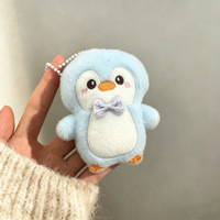 Porte-clés en peluche mignon en forme de pingouin, accessoire souple pour sac à dos, décoration de sac
