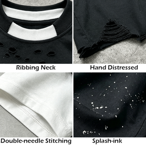 Camiseta de Algodón Extra Grande RAMAX para Hombre, Estilo Urbano, con Logotipo Personalizado, Manga Corta, Cuello Redondo, Ribete en Contraste, Corte Ajustado - Product Image 2