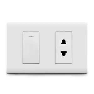 118 Type Ons Standaard Nieuwste Ontwerp 1 Bende 1 Manier Met 2 Pin Socket Drukknop Schakelaar Voor Ons Standaard Lichtschakelaar Socket