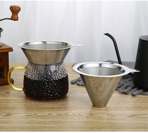 Fornecimento de Fábrica OEM: Novo Funil Cônico Moderno Portátil de Aço Inoxidável Ecológico com Múltiplas Capacidades para Filtro de Café e Coador de Gotejamento - Product Image 2