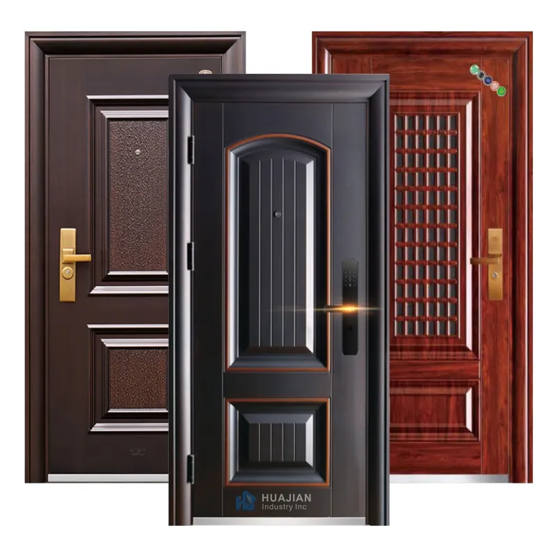 Porta de metal de luxo da segurança do isolamento de som da porta de aço galvanizado forte porta