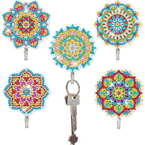 Owl Diamond Art Painting Kit Hanging Hook,Butterfly Diamond <strong>Dots</strong> Key Holder Kits,<strong>Mandala</strong> Acrylic Diamond Painting Wall Hooks Set - Product Image 1